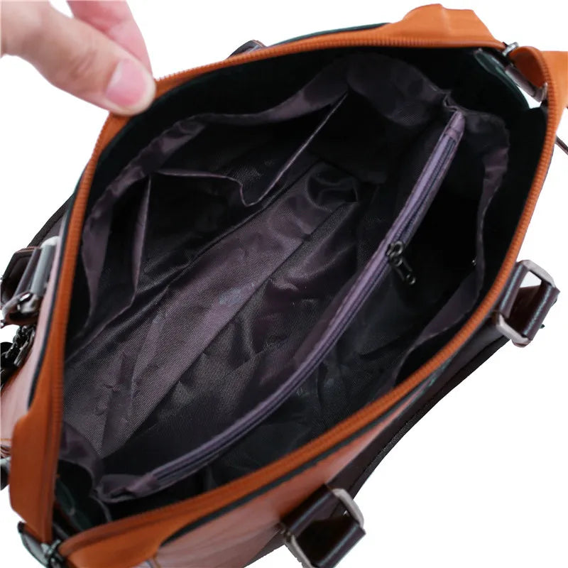 Premium Genuine Leather Kit – Handbag + Wallet + Clutch + Complimentary Toiletry Bag