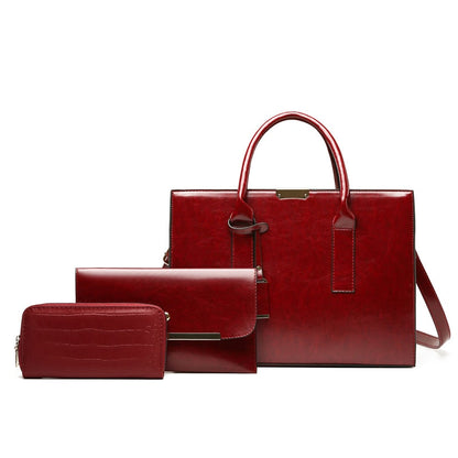 Women’s Leather Set – Handbag + 2 Wallets – Premium Bags