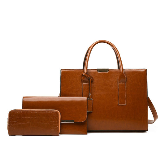 Women’s Leather Set – Handbag + 2 Wallets – Premium Bags
